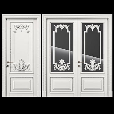 Elegant Carved Door GRD075 3D model image 1 