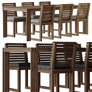 Batten Teak Outdoor dining set by crate&barrel