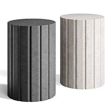 Italian Travertine Post Modern Fluted Pedestal Centerpiece Table