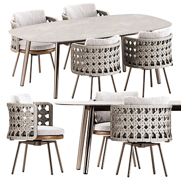 Outdoor Elegance Set: Minotti Chair & Varaschin Table 3D model image 1 
