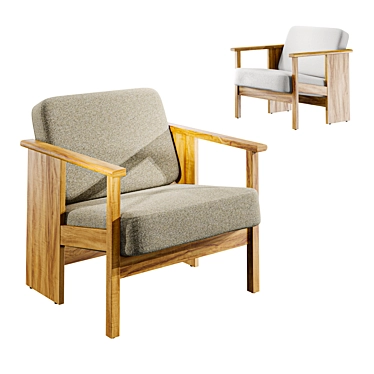 Versatile Block Chair: 2 Styles 3D model image 1 