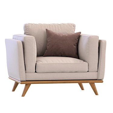 Modern Zander Armchair by West Elm 3D model image 1 