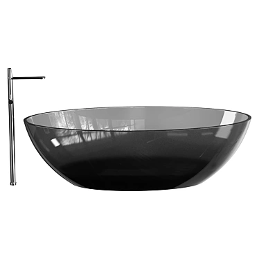 Luxury Black Acrylic Bathtub 3D model image 1 