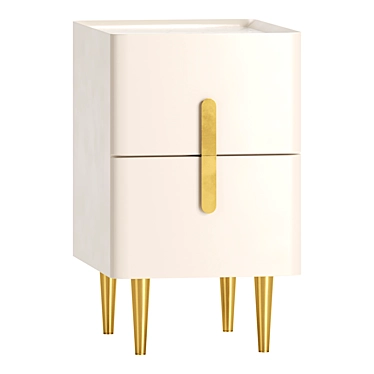 Minimalist Beige Bedside Table 3D model image 1 