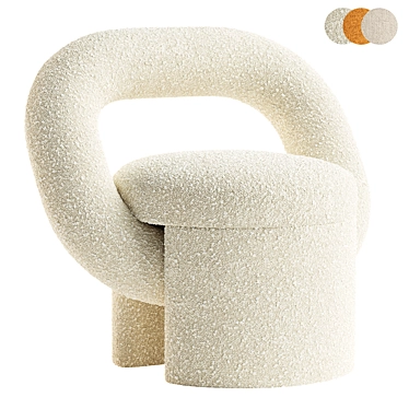 Cozy Boucle Armchair for 3D 3D model image 1 