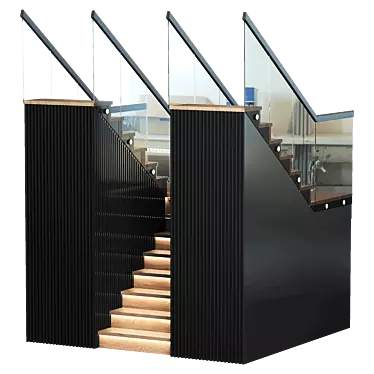 Modern Staircase 3D Model 3D model image 1 