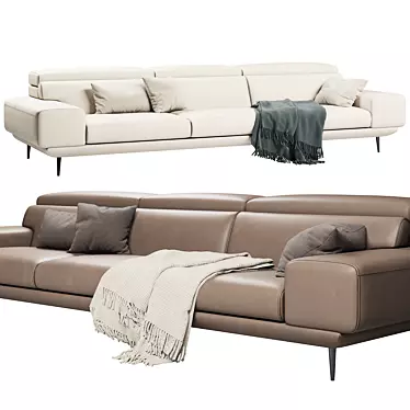 Modern FENDA Ronie Three-Seater Sofa 3D model image 1 