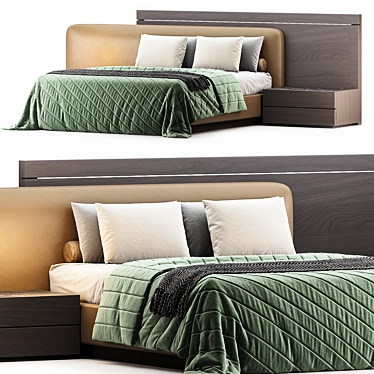 Double Bed by Lazzoni 3D model image 1 