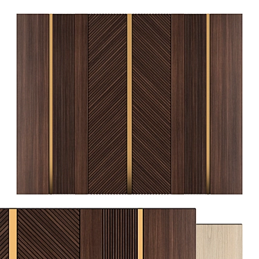 Wooden Wall Panel 3500x2800 mm 3D model image 1 