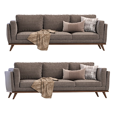 Modern Zander Sofa West Elm 3D model image 1 