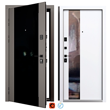 Reflect Berez Metal Entry Door 3D model image 1 