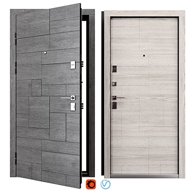 Piramis Metal Door 900x2050 mm 3D model image 1 