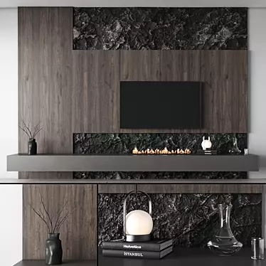 tv wall furniture composition - rock wall 7