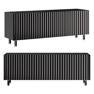 Elegant Gardner Black Metal Sideboard 3D model image 1 