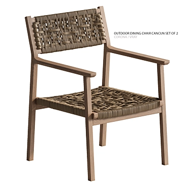 Cancun Outdoor Dining Chair Pair 3D model image 1 