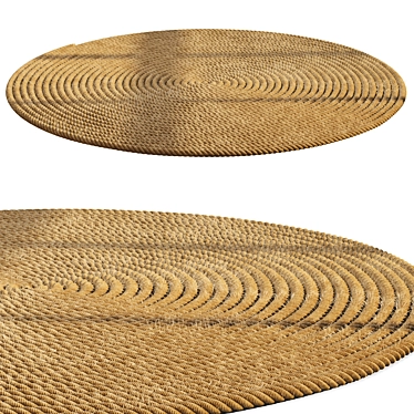 Rope Design Round Carpet Model 3D model image 1 