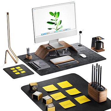 Modern Apple Workstation Set 3D model image 1 