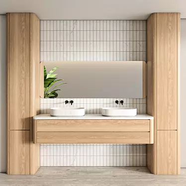 Modern Bathroom Furniture Set 120 3D model image 1 