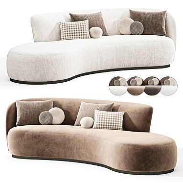  Modern Asymmetrical Copenhagen Sofa 3D model image 1 