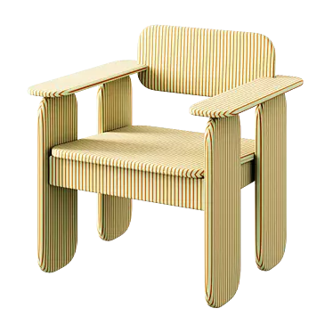 Modern Cutout Armchair: Sleek Design 3D model image 1 