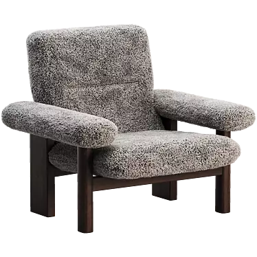 Sheepskin Brasilia Lounge Chair 3D model image 1 