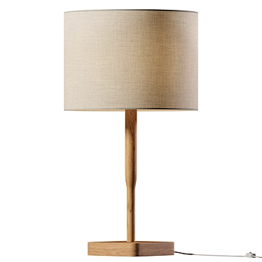 Elegant Morton Wood Table Lamp 3D model image 1 