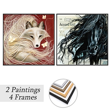 Art Set with Frame Options 3D model image 1 