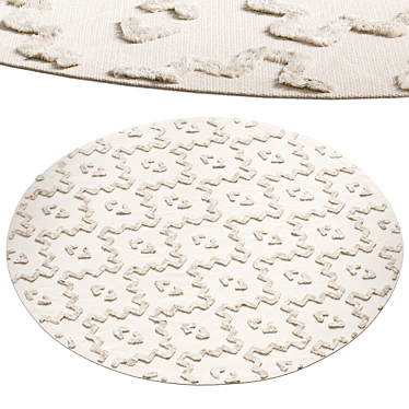 Idris Hand-Woven Round Carpet 3D model image 1 