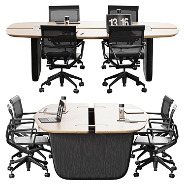 Versatile Meeting Table in Millimeters 3D model image 1 