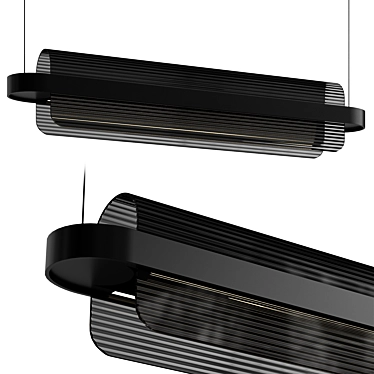 Black Suspended Ceiling Light 3D model image 1 