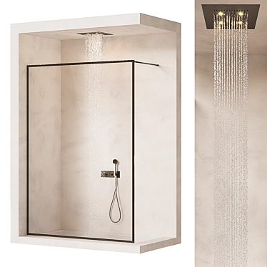 Luxury Bathroom Shower Set with Chromotherapy 3D model image 1 