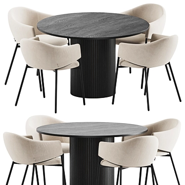 Modern Dining Set Furniture Kit 3D model image 1 