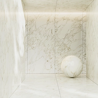 Deluxe Arabescato White Ceramic Tile 3D model image 1 