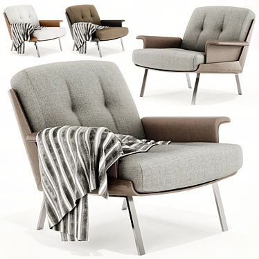 Contemporary Daiki Armchair: Style & Comfort 3D model image 1 