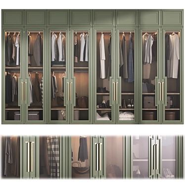 Modern Modular Wardrobe with Decor 3D model image 1 