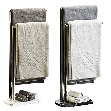 Modern Double Towel Stand Octavia 3D model image 1 