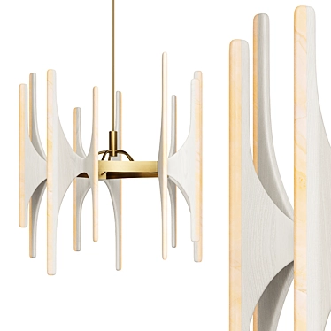 Bleached Ash and Onyx Chandelier by Markus Haase