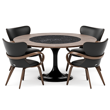 Apriori Dining Set in Nero Greco 3D model image 1 