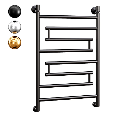 Elegant Black Heated Towel Rail 3D model image 1 