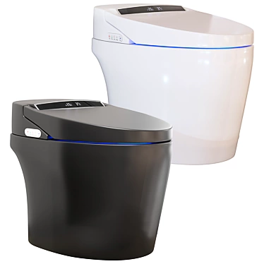 Sleek Black Smart Bidet Toilet 3D model image 1 