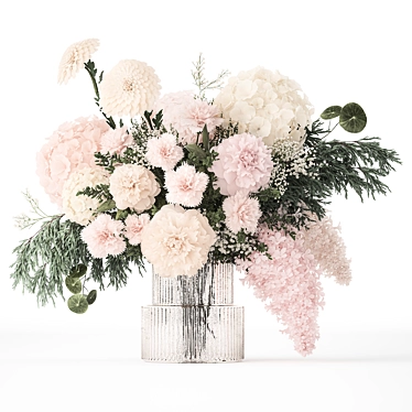 Spring Blossom Bouquet Vase Display 3D model image 1 