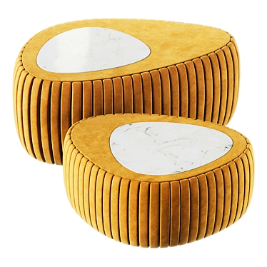 Luxury Fabric Coffee Table Pouf 3D model image 1 