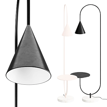 Sleek Metal Floor Lamp 3D model image 1 
