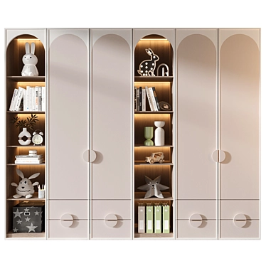 Custom Wardrobe Composition with Decor 3D model image 1 