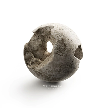 Limestone Sphere in Stone Bowl 3D model image 1 