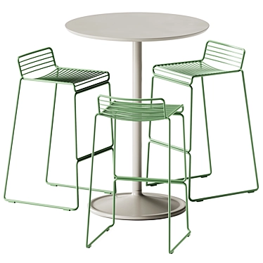 Scandinavian Style Cafe Set: Muuto Soft Table & Hay Hee Stool 3D model image 1 