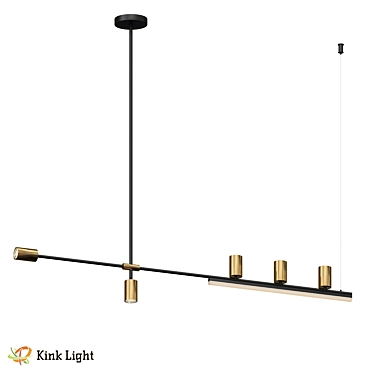 Elegant Brass Chandelier with LED 3D model image 1 