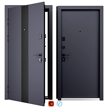 Modern Metal Entry Door Lampre-3 3D model image 1 