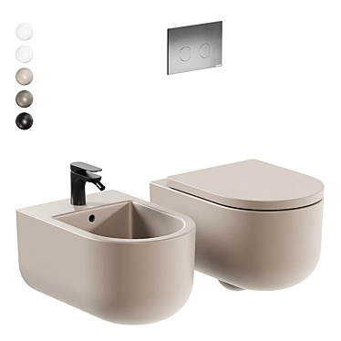 Geromin Stino Wall-Hung WC&Bidet 3D model image 1 