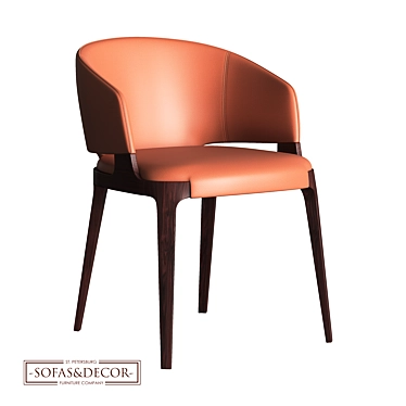 Customizable Leather Dining Chairs 3D model image 1 